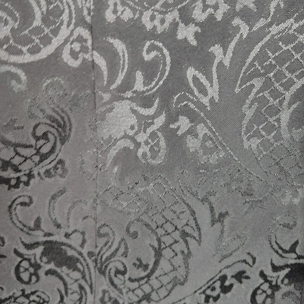 Vinci Mens SZ 40R Blazer Black Jacquard Paisley Dragon Regencycore Formal Jacket
